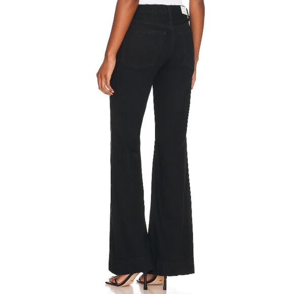 Re/Done Womens 70's Low Rise Bell Bottom Jeans in Black Size 23 - Picture 4 of 14